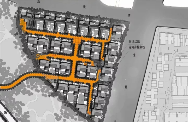 王字型路网造剖析人流，包管入口私密性